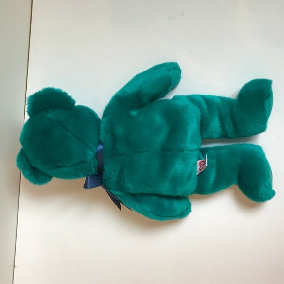 TY Beanie Buddy TEDDY TEAL Color Bear 2000 - Picture 8 of 8